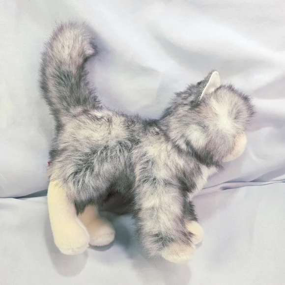 Douglas Cat Plush 1864 Purple Frosted Hue White Gray Tail Up 10 Inch 2016